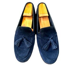 SAKS FIFTH AVENUE COLLECTION SAO PAOLO SUEDE TASSEL LOAFERS 8M